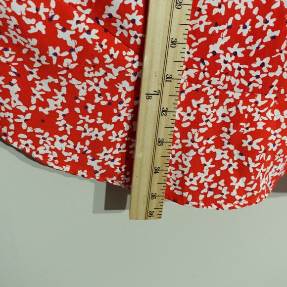 ZARA Women Fit & Flare Mini Sun Dress Floral Pattern Sleeveless Red White Size M - Picture 3 of 8